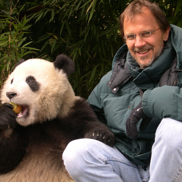 Photo of Richard Rice and a panda